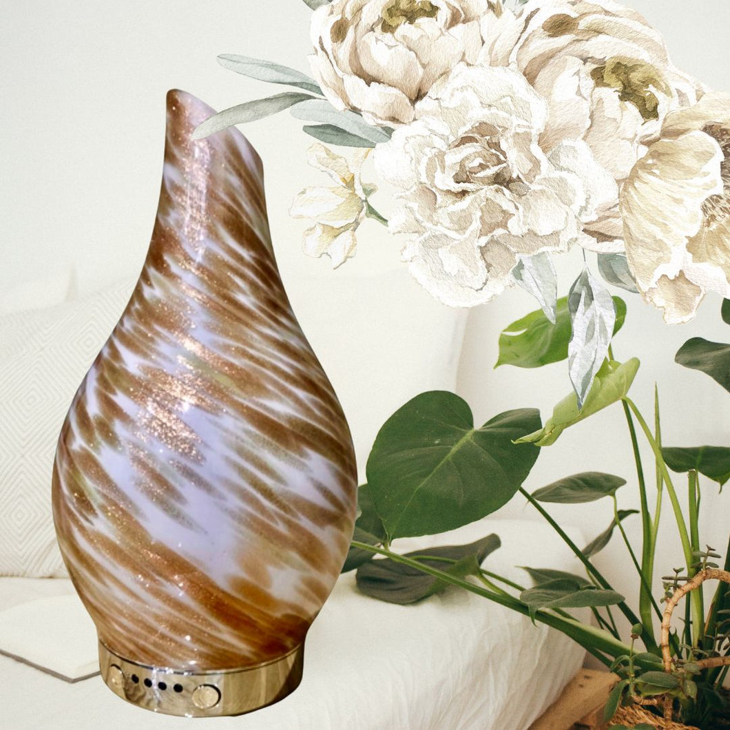 Gold and White Glass Blown Diffuser Collection